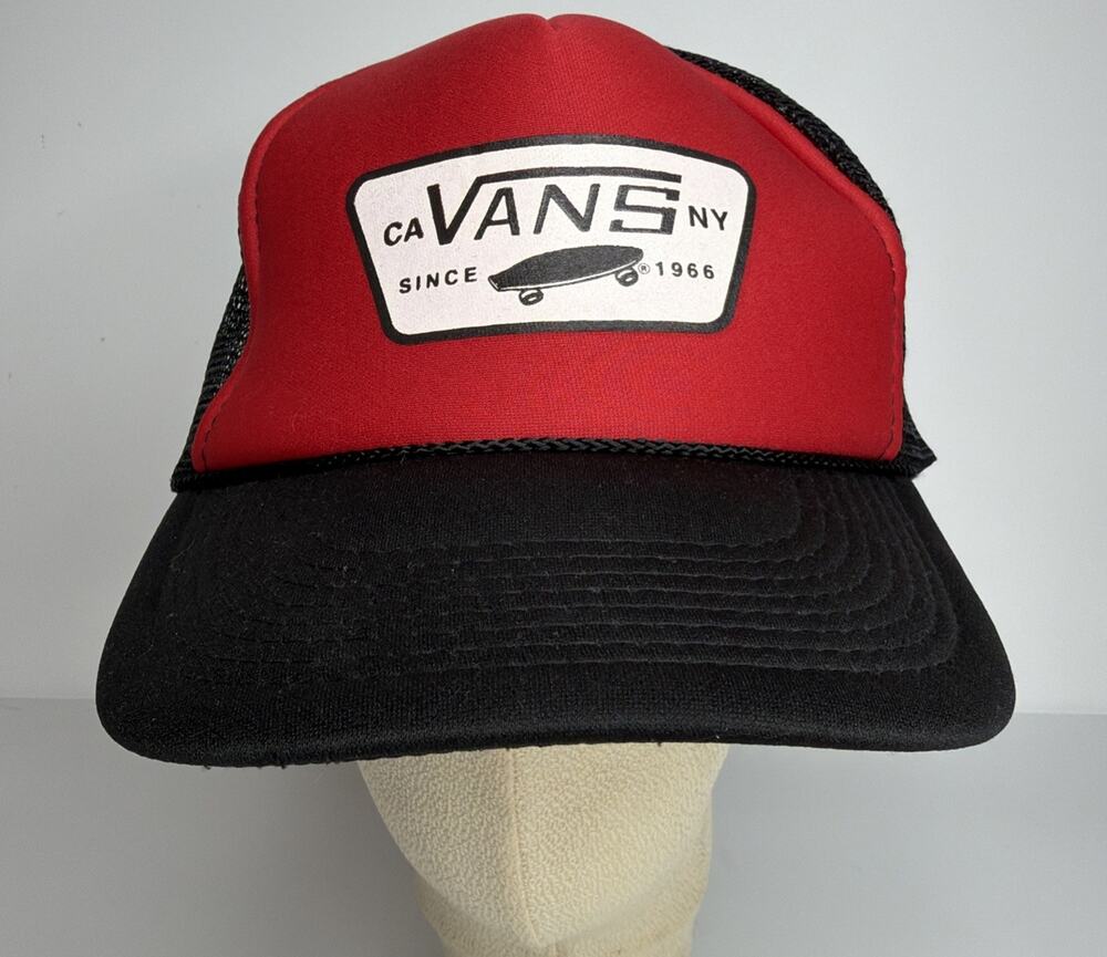 Otto Collection 36-169 Vans Red Black Mesh Trucker Hat Snapback Ball Cap CA NY